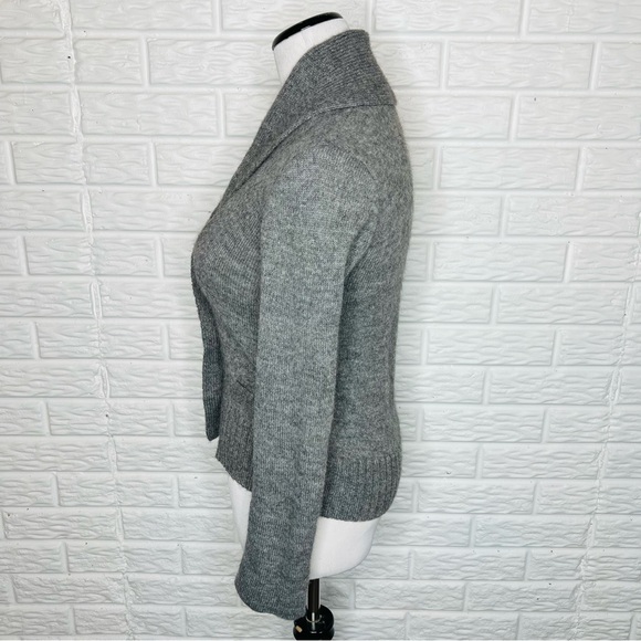 J CREW Gray Knit Shawl Collar Cardigan Sweater Alpaca Wool Size S - Picture 3 of 7